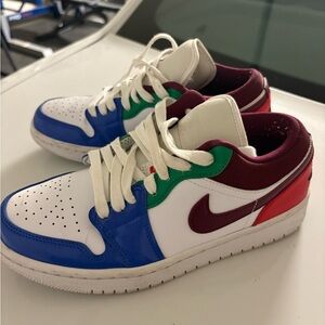 Nike Blue and Red Low-Top Sneakers